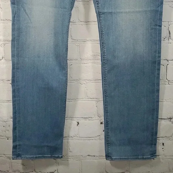 7 For All Mankind Jen 7 Slim Straight Leg Sculpting Jeans Medium Wash Size 16 - Picture 11 of 13